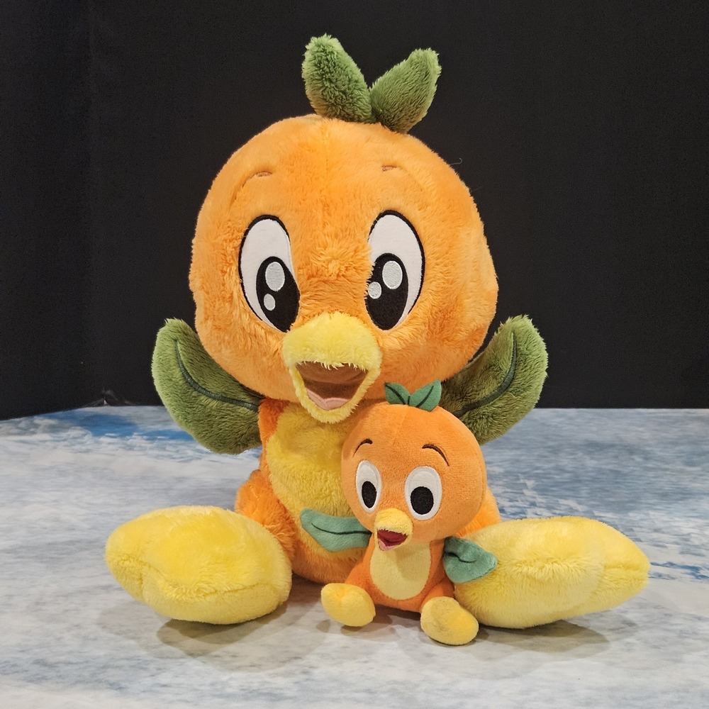 Disney Parks Orange Bird Plush Bundle Big Feet & Shoulder Plush No Magnet